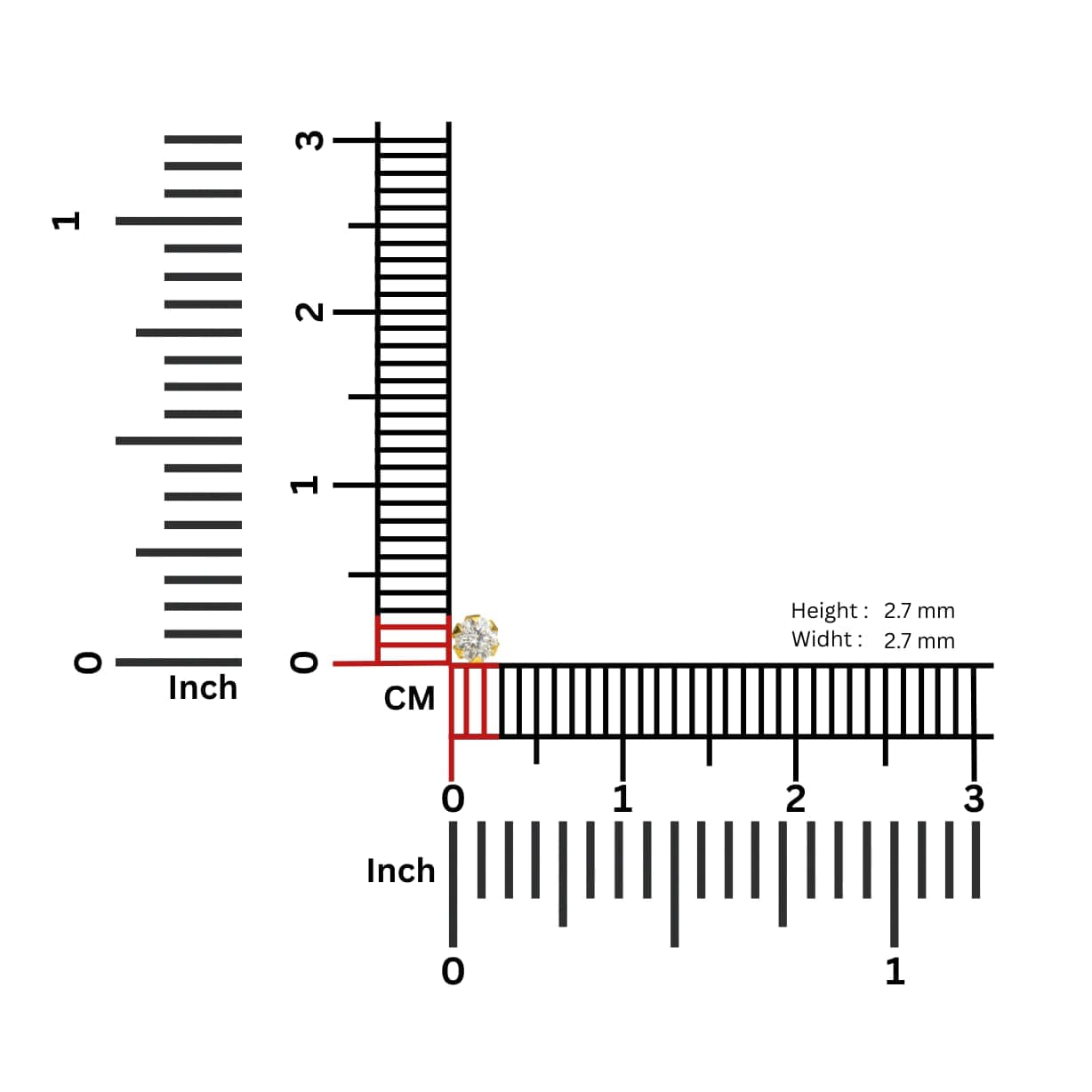 HM Single Stone Nose Pin- NPHM01 — view 1