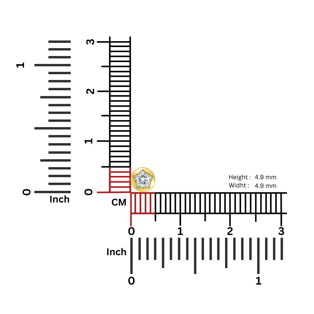 Safe Stone Nose Pin - NPSS17 — view 1