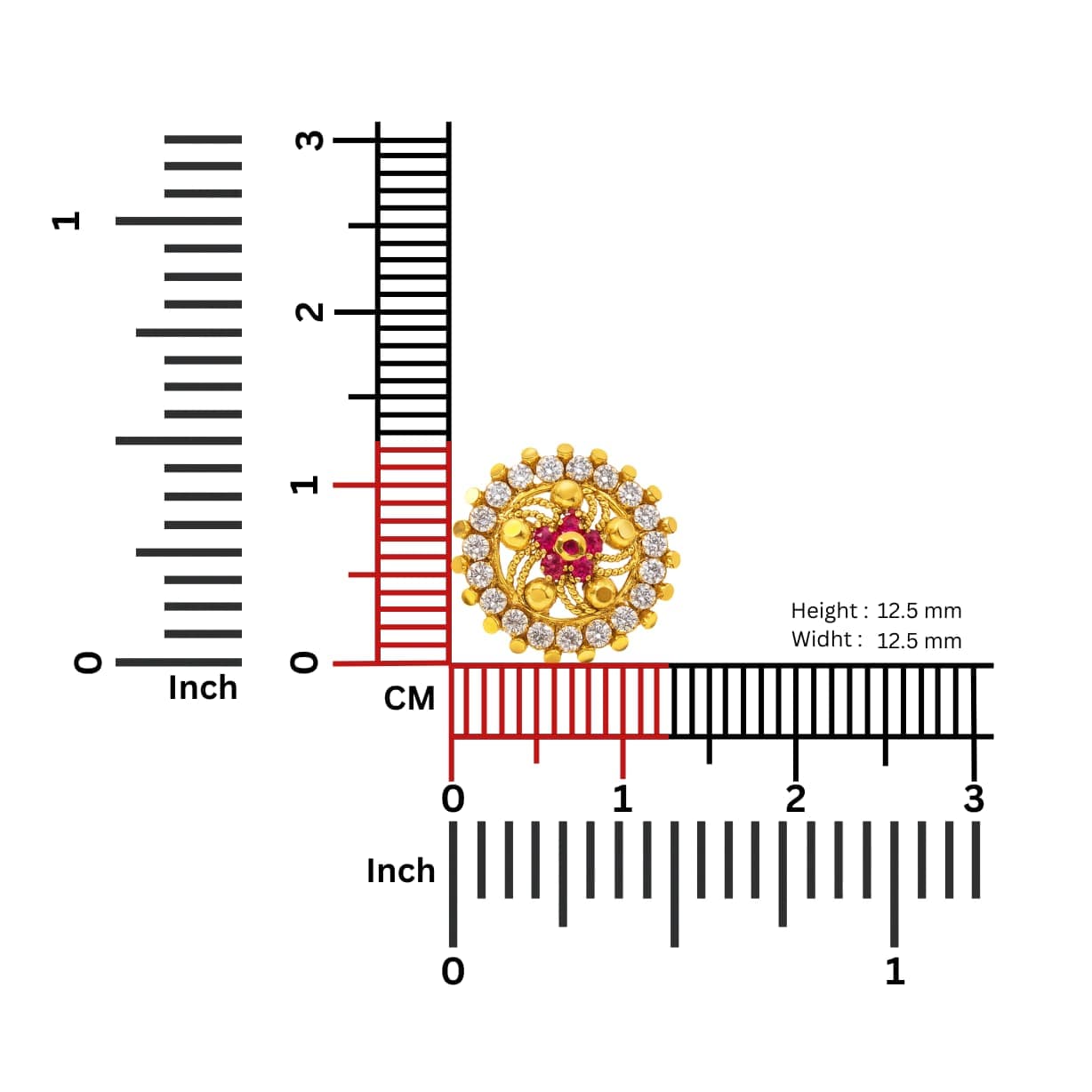Paper Stone Nose Pin- NPPS02 — view 1