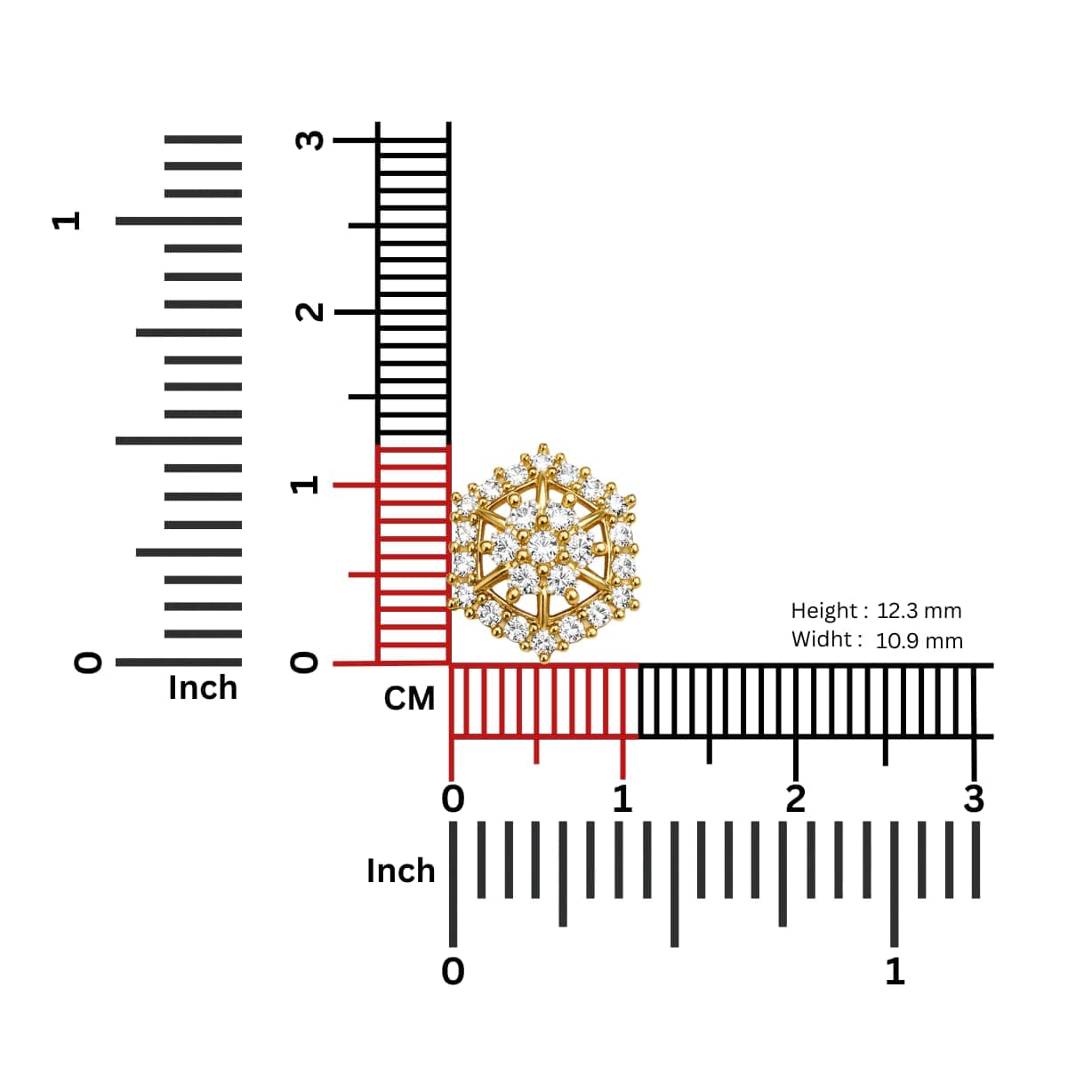 Royal Nose Pin- NPR02 — view 1