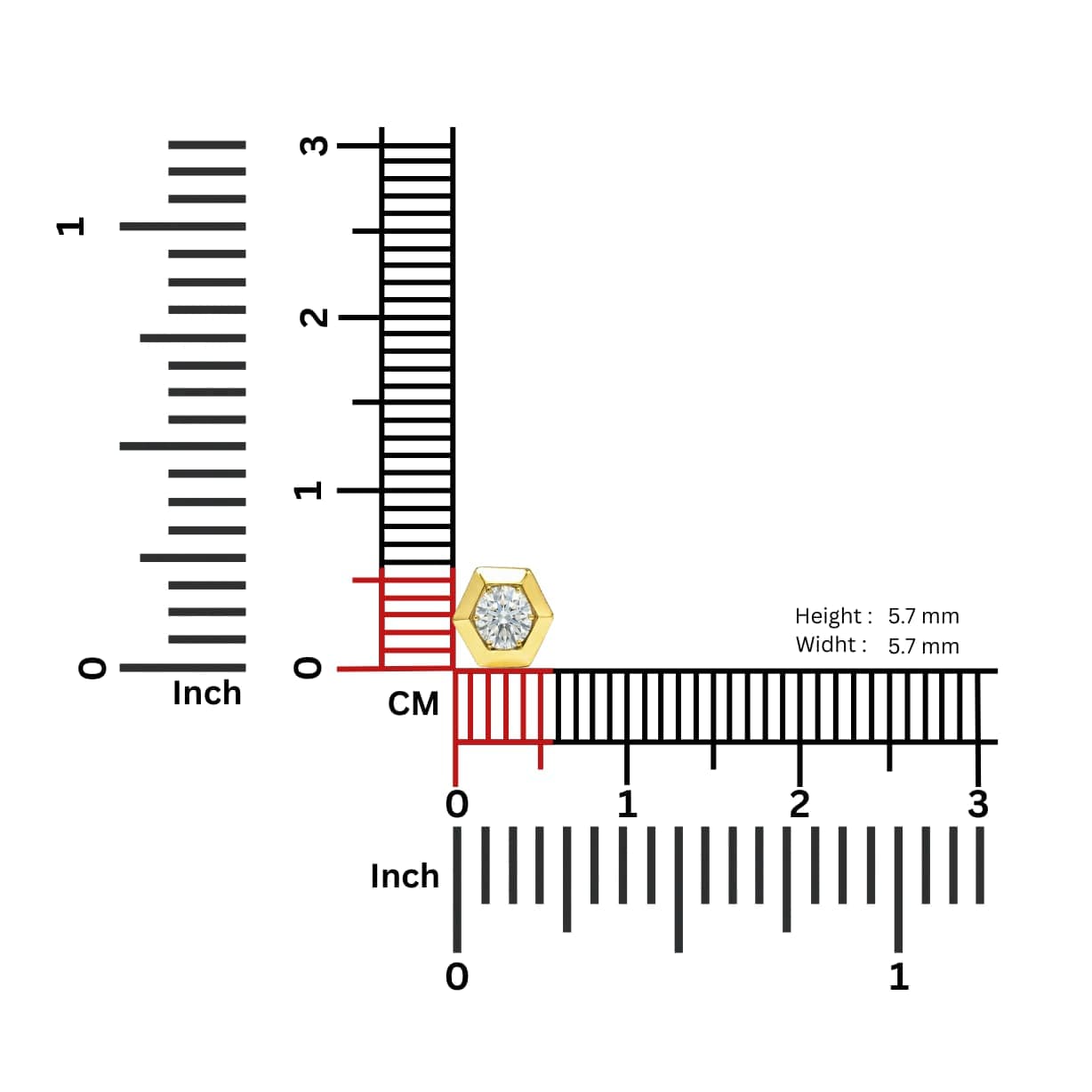 Safe Stone Nose Pin - NPSS20 — view 1
