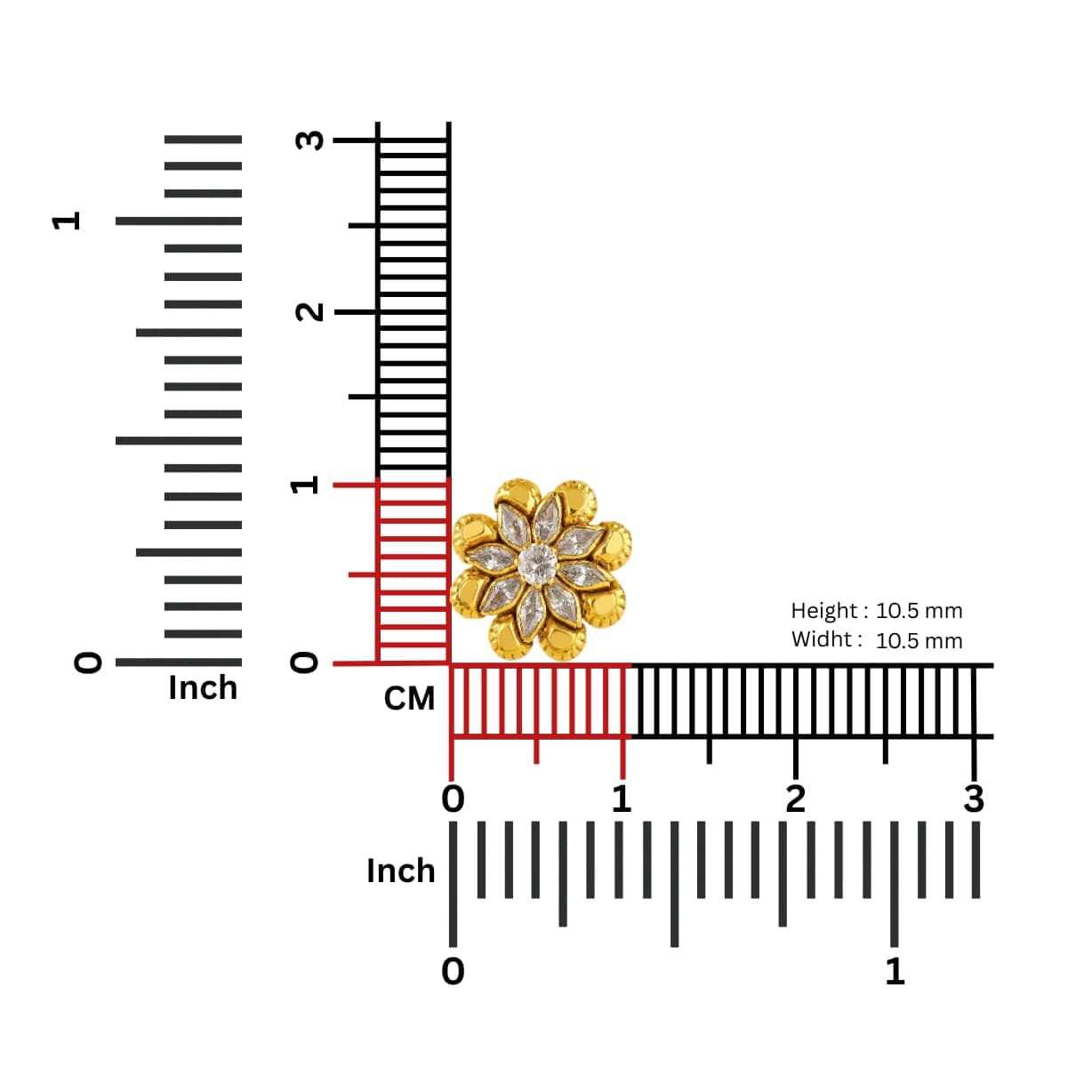 Paper Stone Nose Pin - NPPS27 — view 1