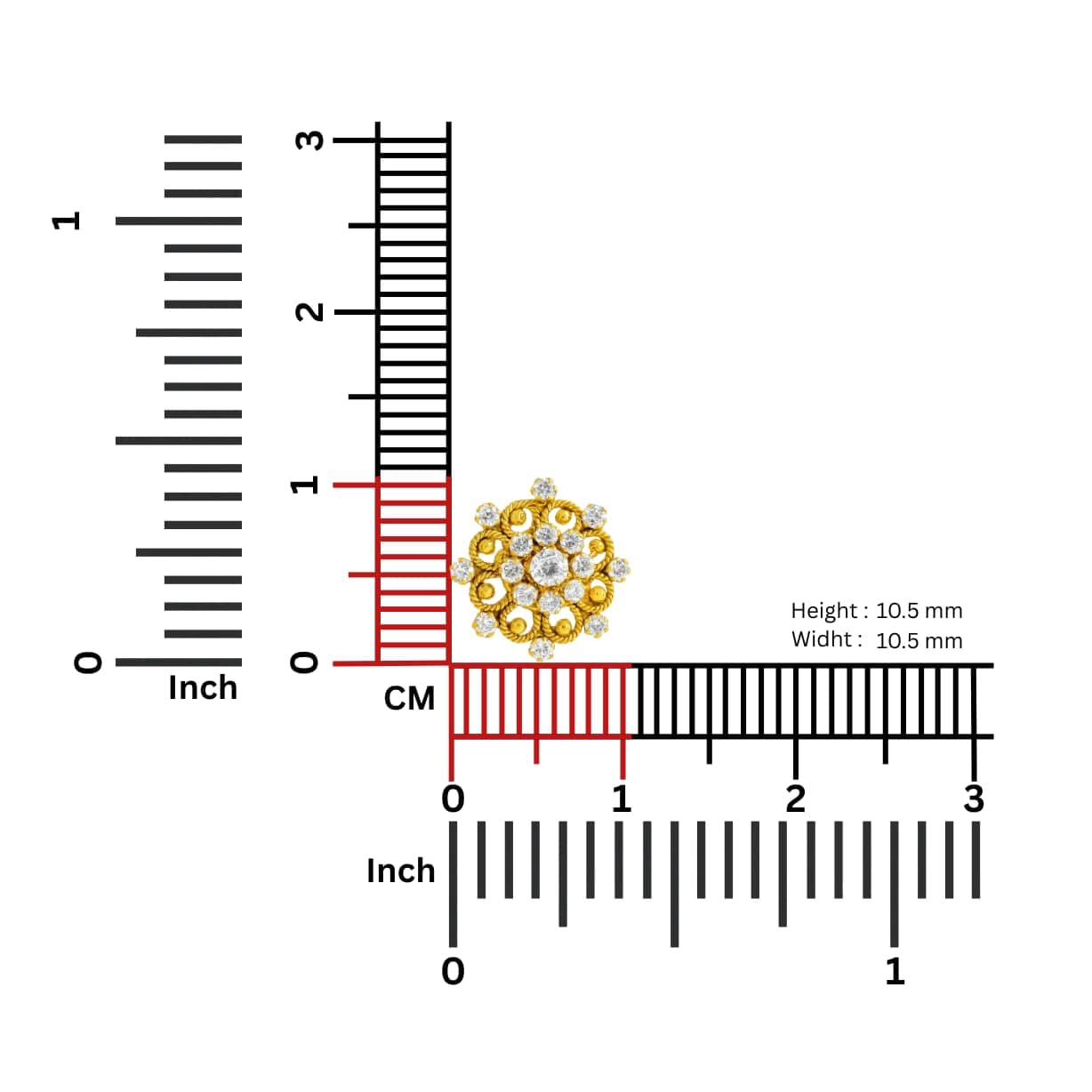 Paper Stone Nose Pin - NPPS28 — view 1