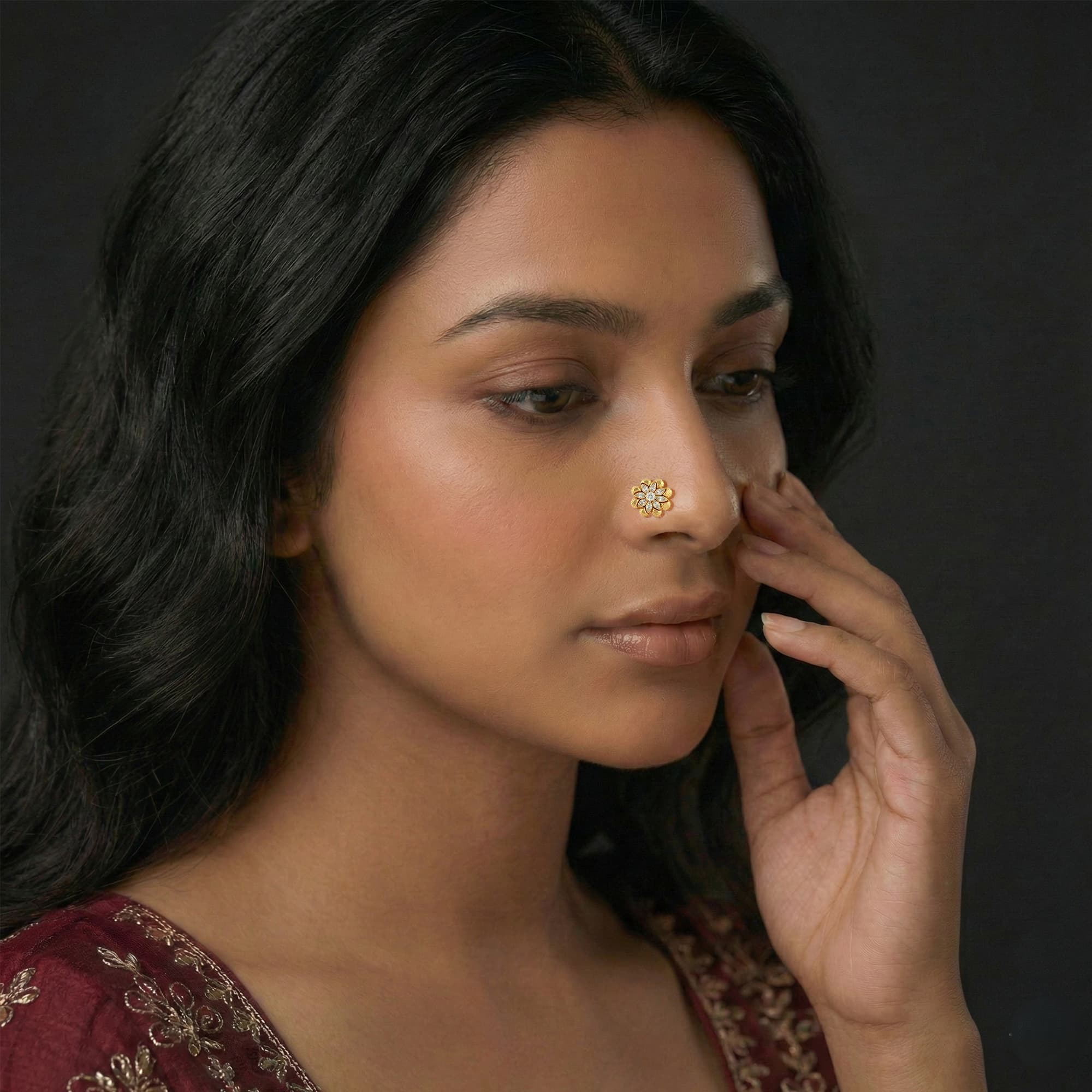 Paper Stone Nose Pin - NPPS27 — view 2