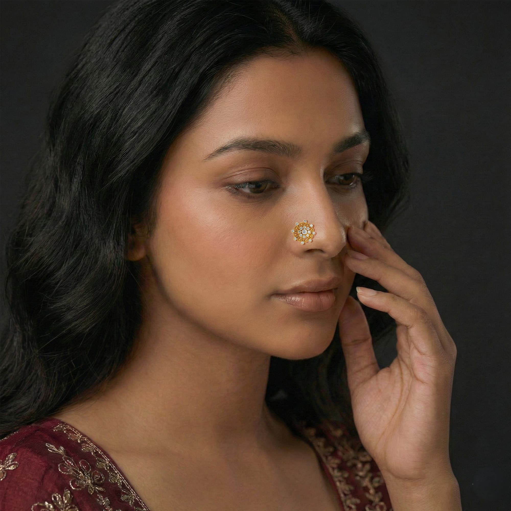 Paper Stone Nose Pin - NPPS28 — view 2