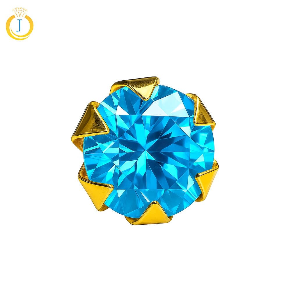 HM Single Stone Nose Pin - NPHM03 — skyBlue