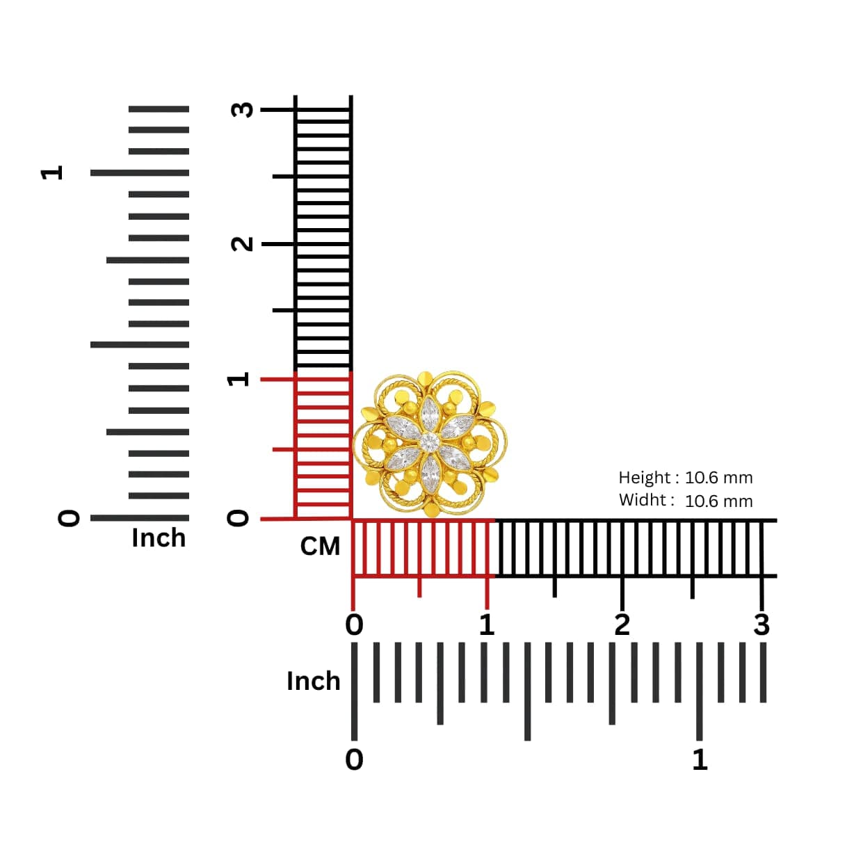 Paper Stone Nose Pin - NPPS05 — view 1