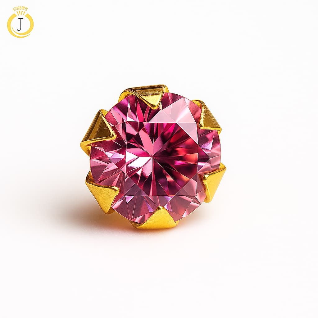 HM Single Stone Nose Pin - NPHM03 — pink