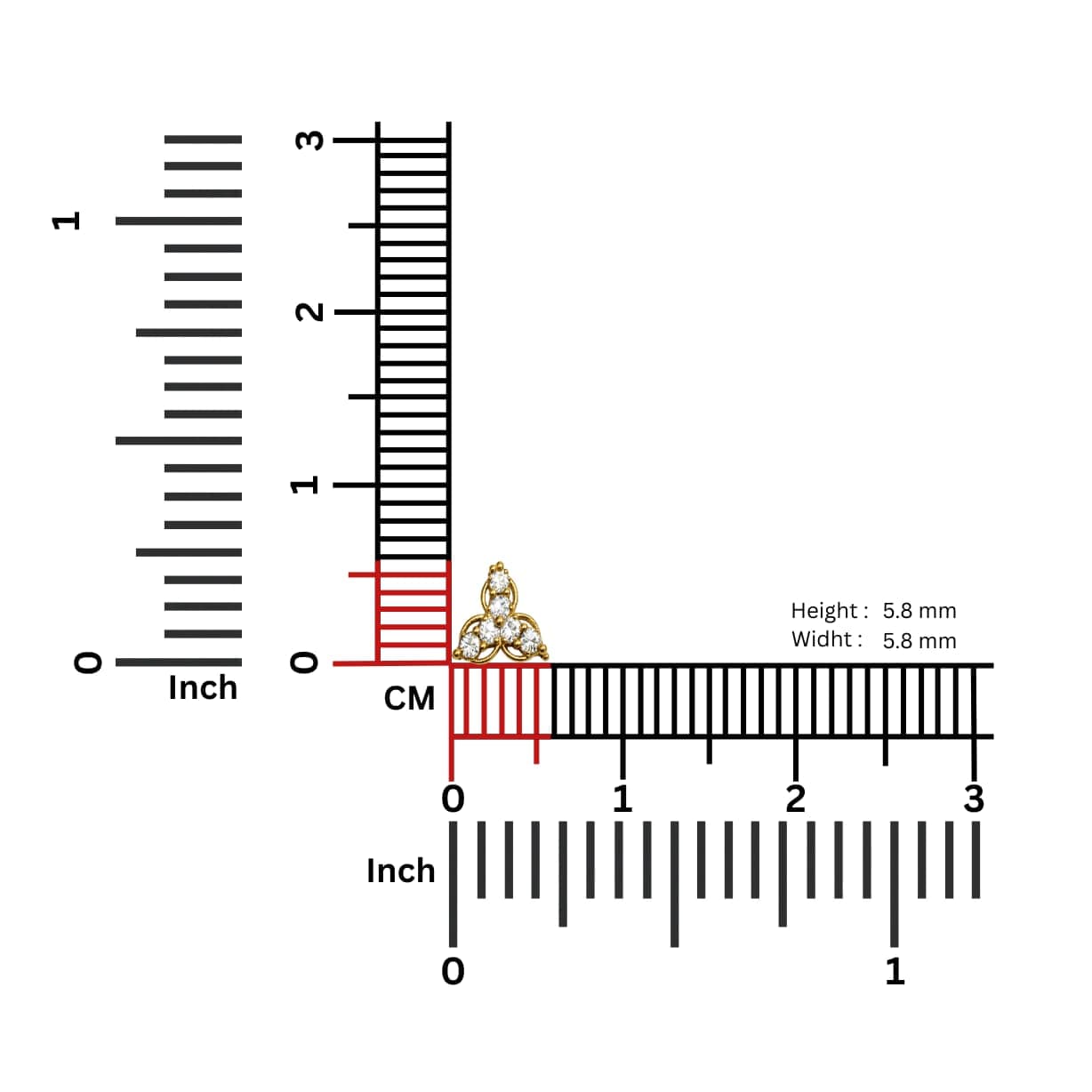 Royal Nose Pin - NPR09 — view 1
