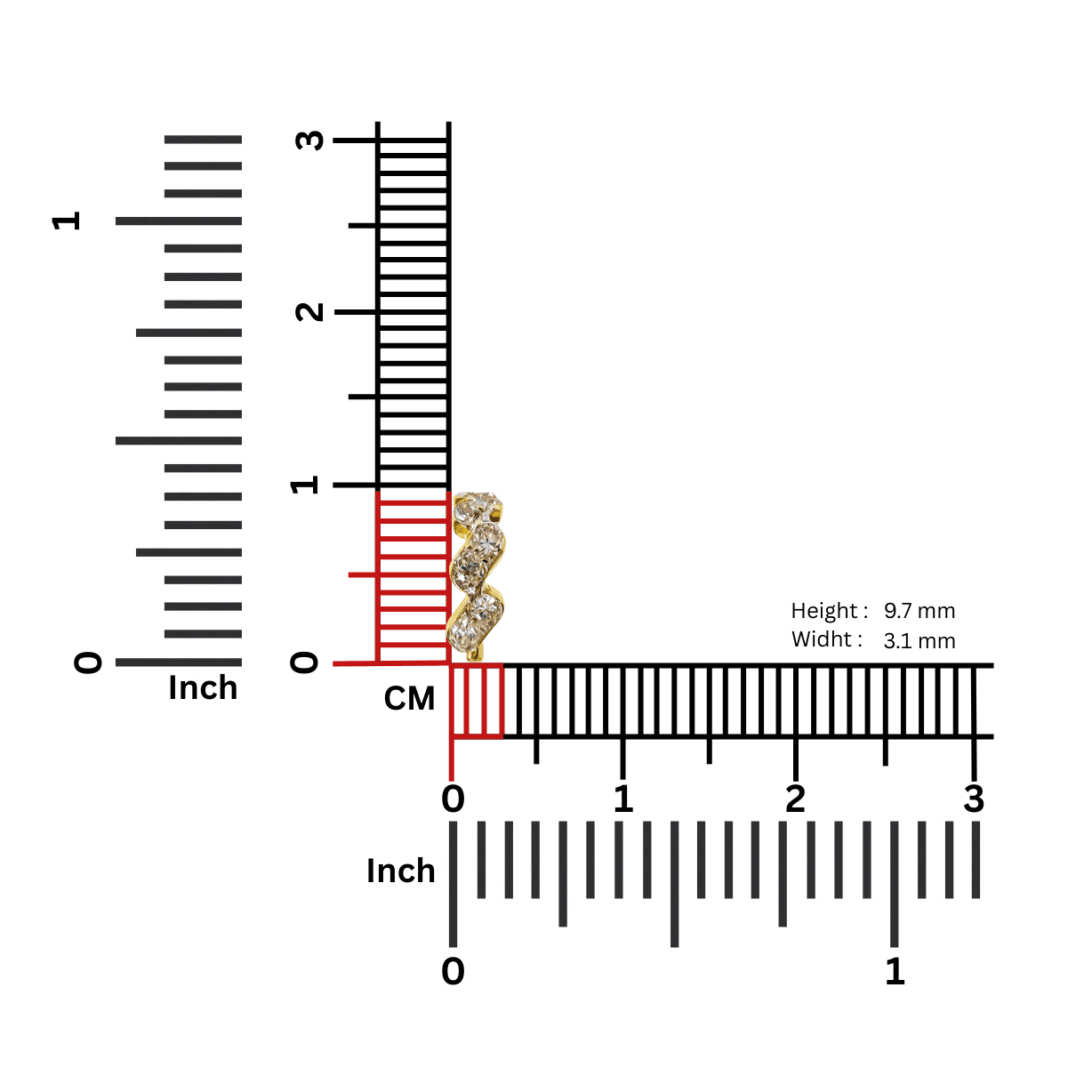 Aurum Nose Ring - NRAM49 — view 1