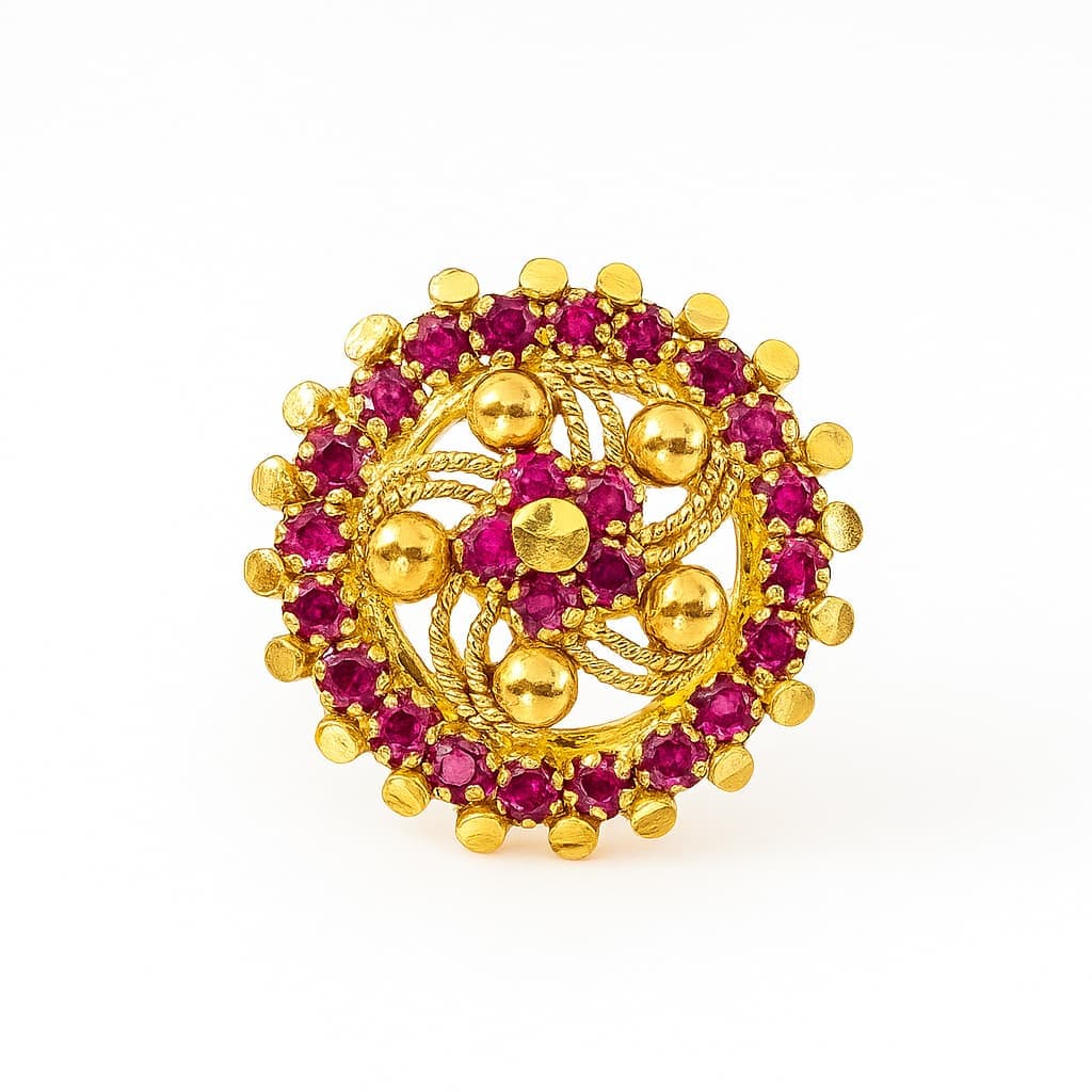 Paper Stone Nose Pin- NPPS02 — red