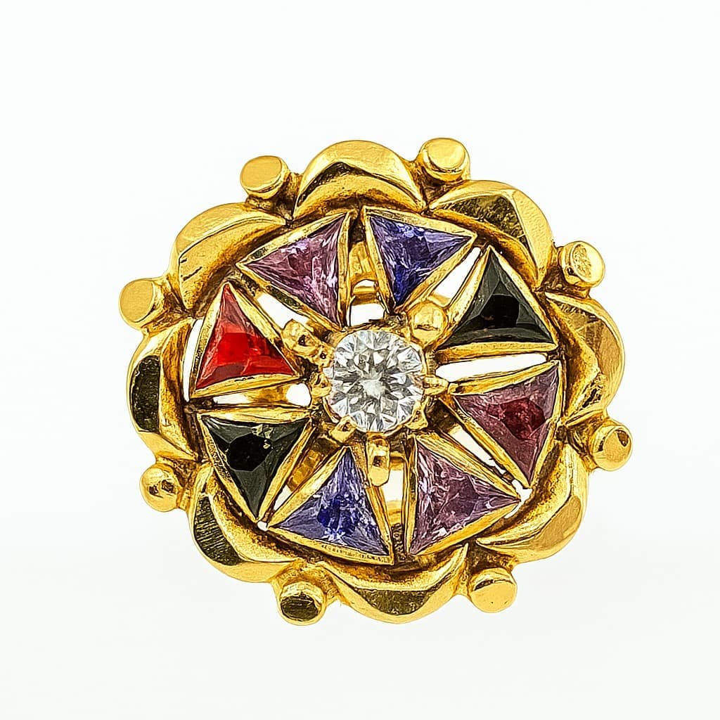 Paper Stone Nose Pin - NPPS10 — multiColor