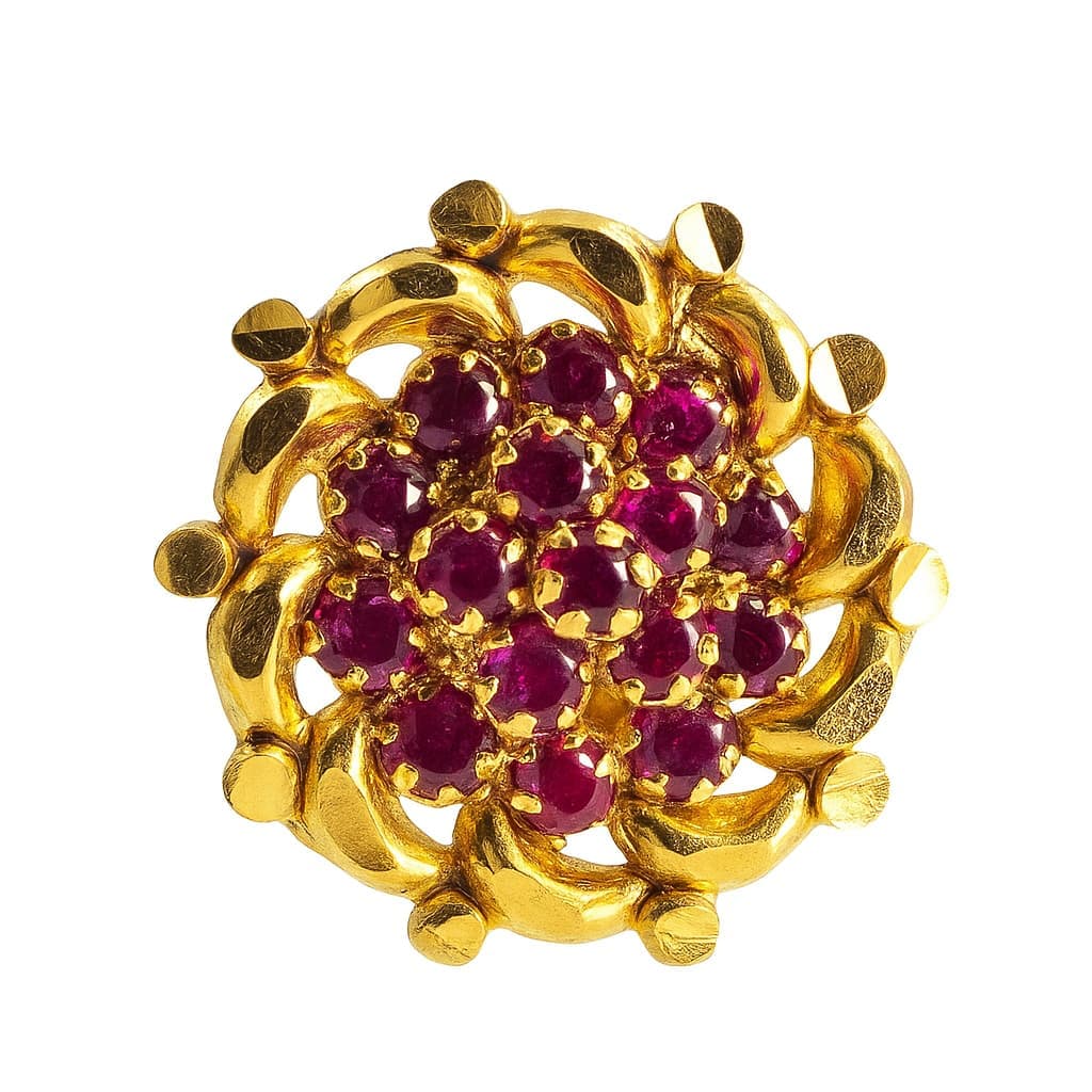 Paper Stone Nose Pin- NPPS23 — red