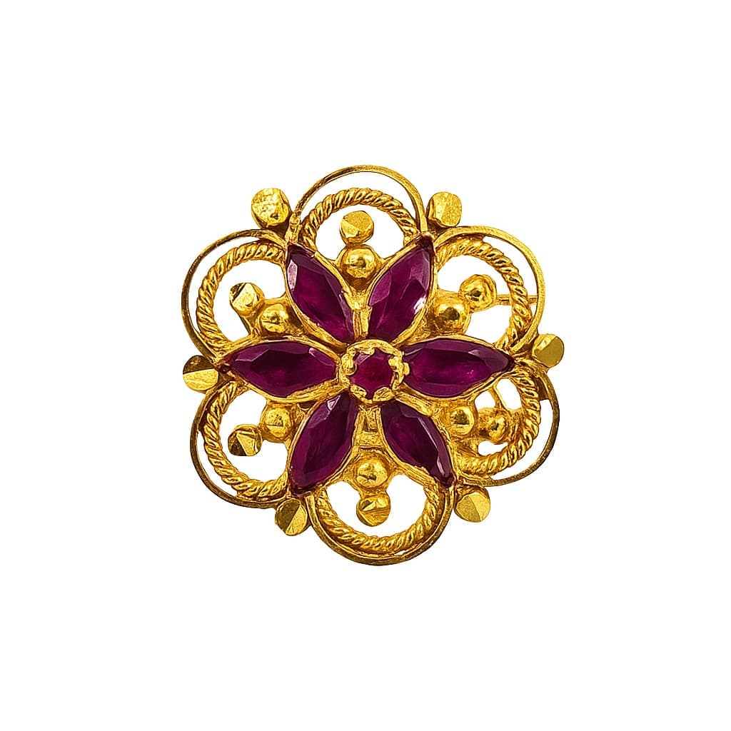 Paper Stone Nose Pin - NPPS05 — red