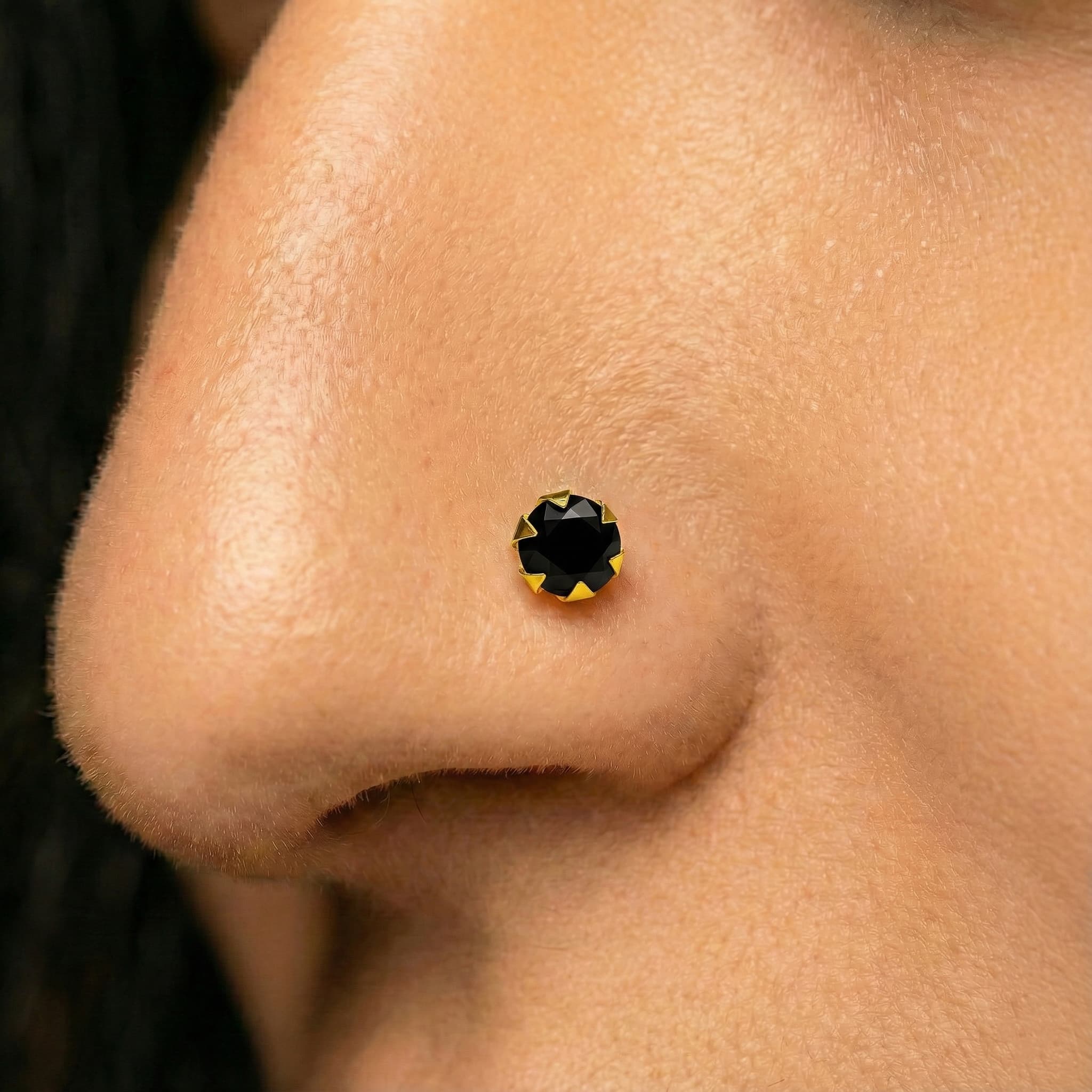 HM Single Stone Nose Pin- NPHM04 — view 3