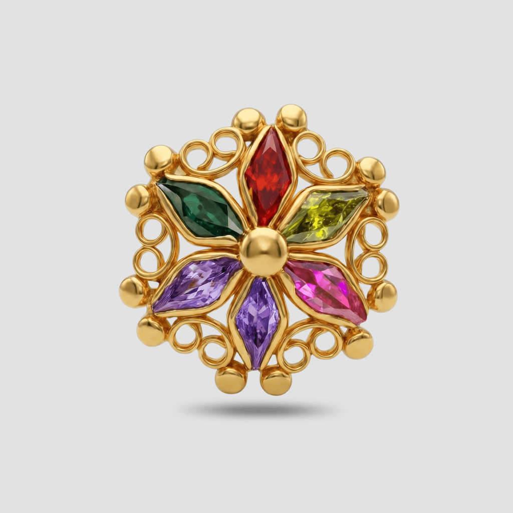 Paper Stone Nose Pin - NPPS35 — multiColor