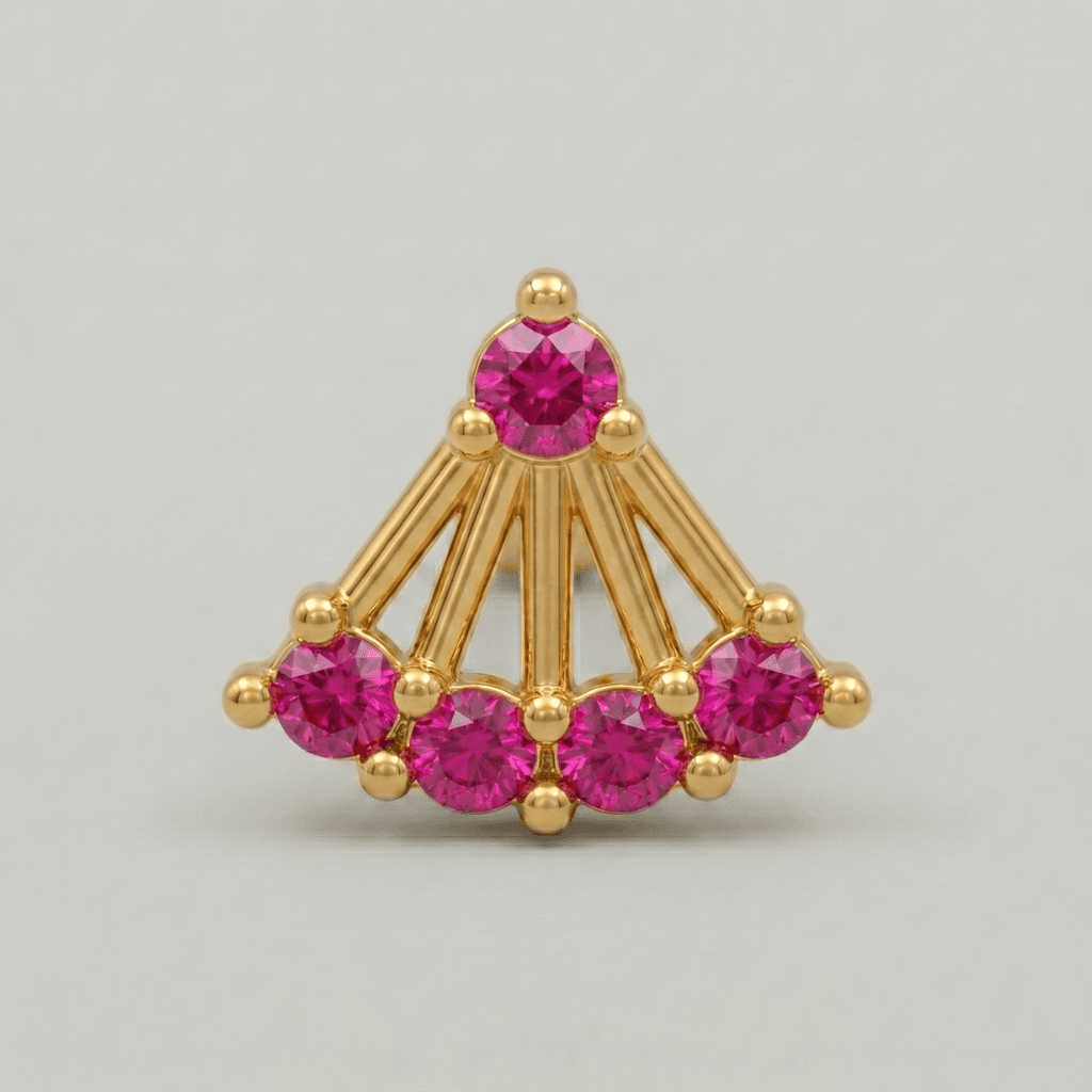 Royal Nose Pin - NPR59 — red