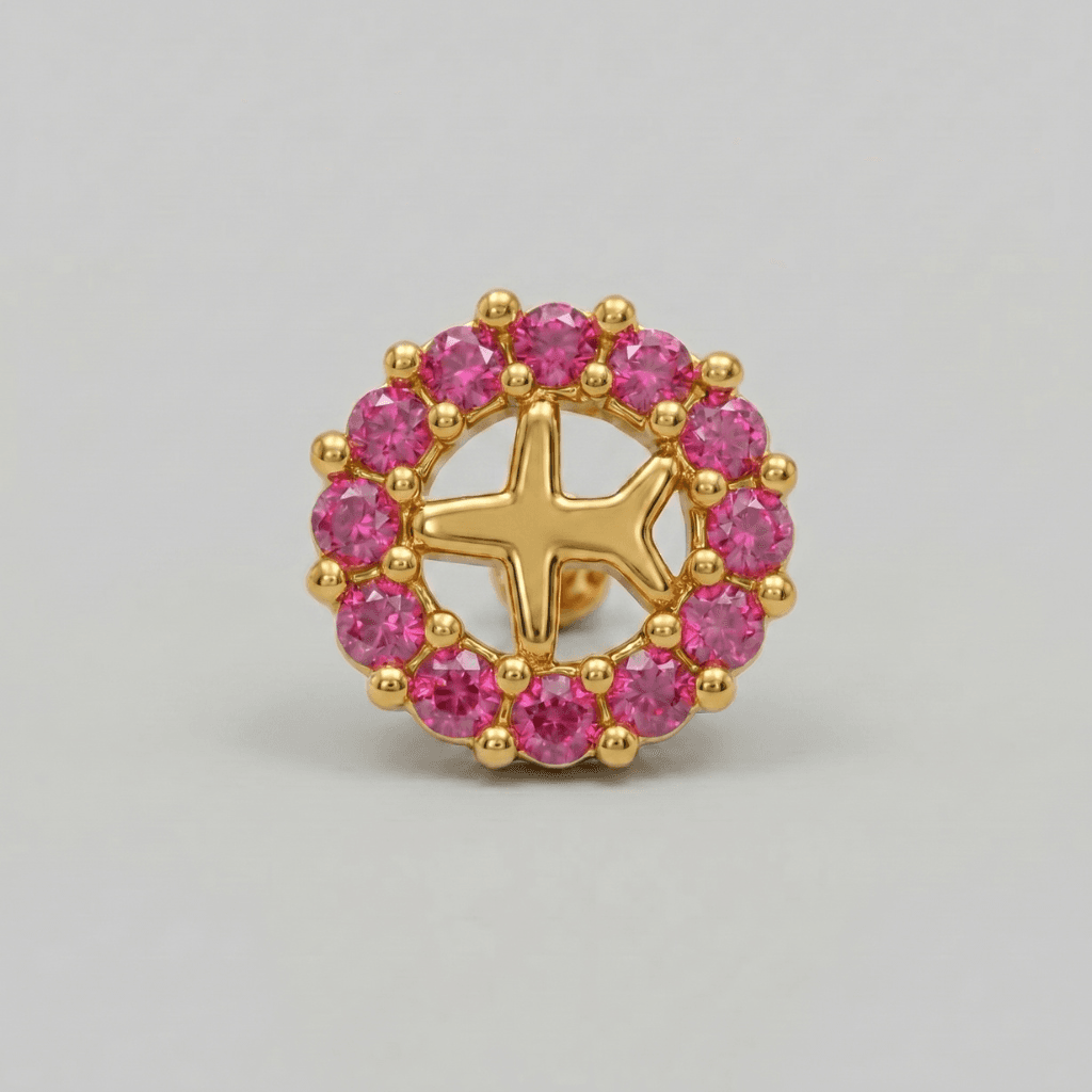 Royal Nose Pin - NPR62 — red