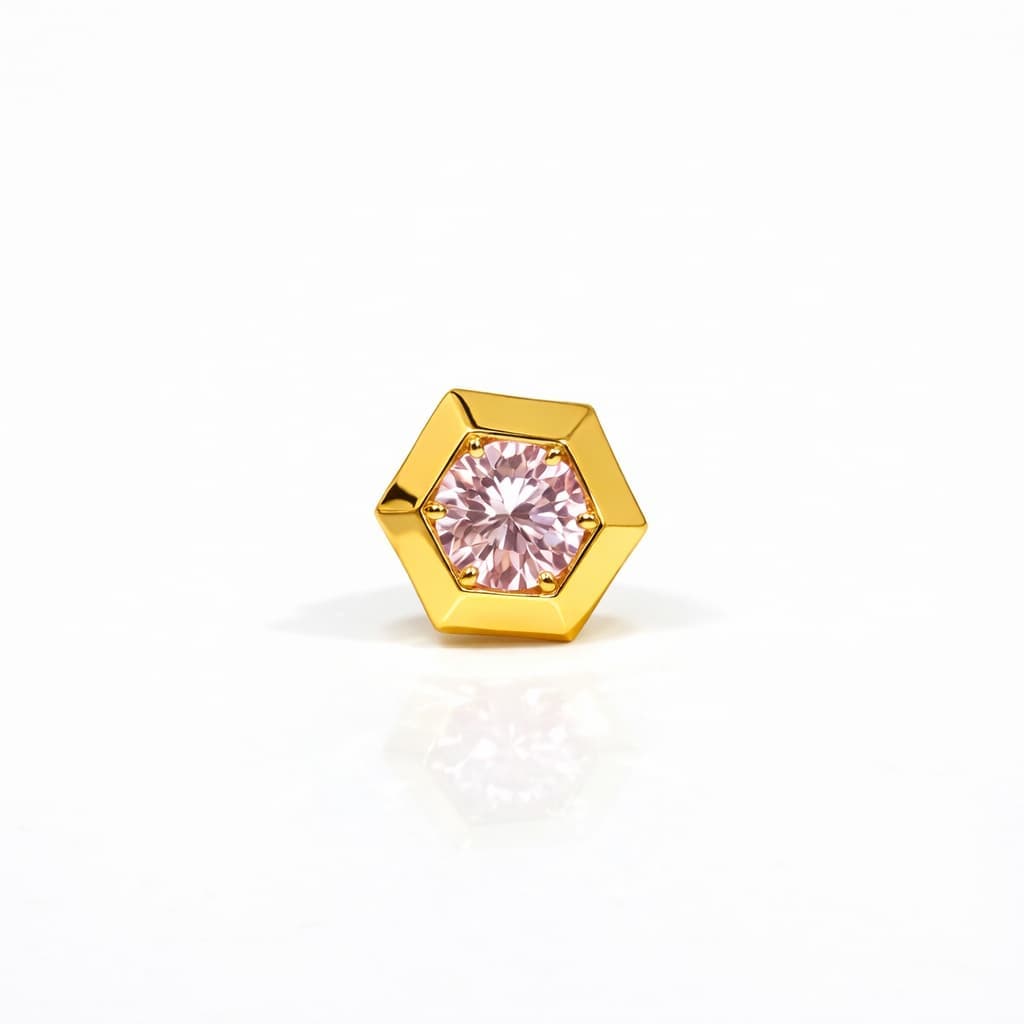 Safe Stone Nose Pin - NPSS20 — pink