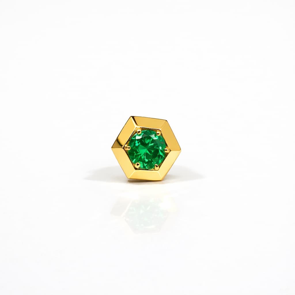 Safe Stone Nose Pin - NPSS20 — green