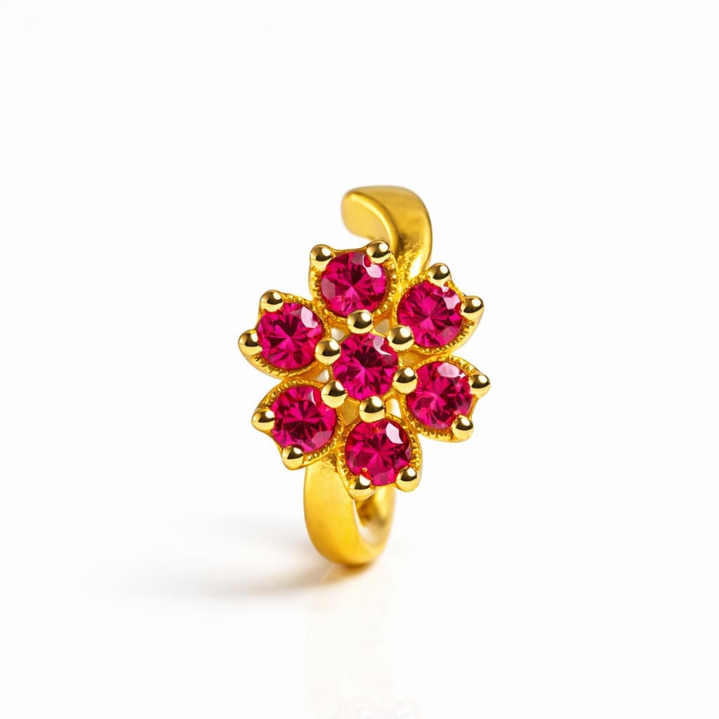 Aurum Nose Ring - NRAM45 — red