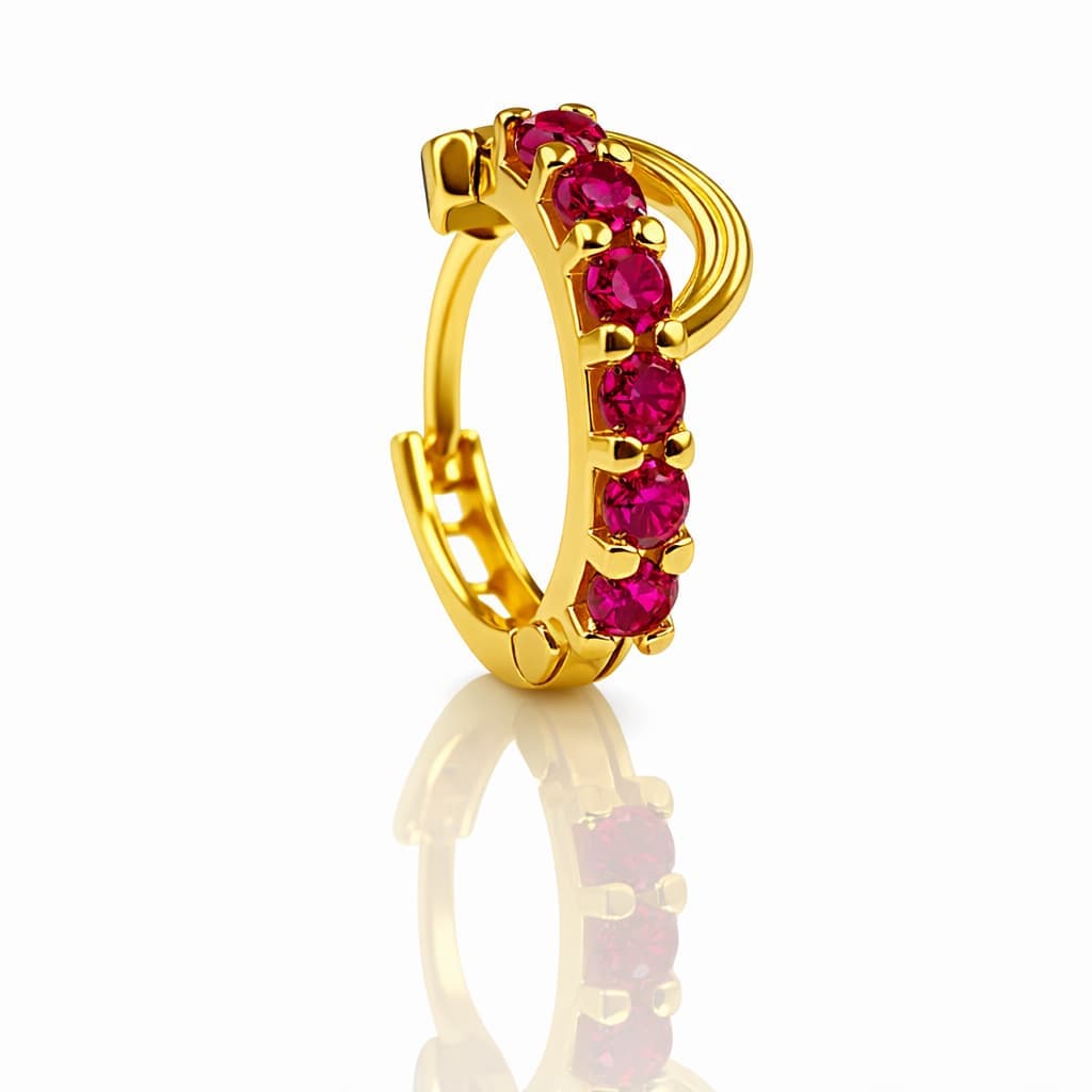 Aurum Nose Ring - NRAM52 — red