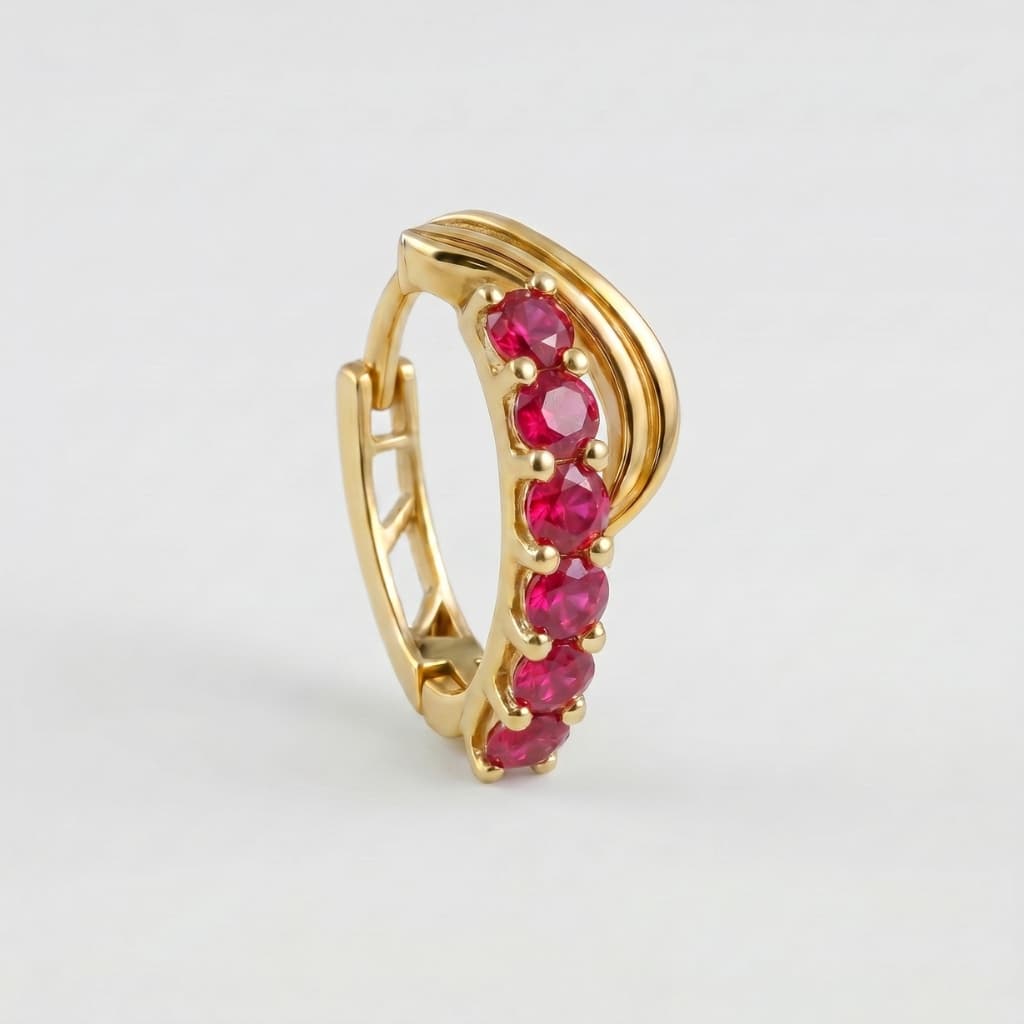 Aurum Nose Ring - NRAM52 — red