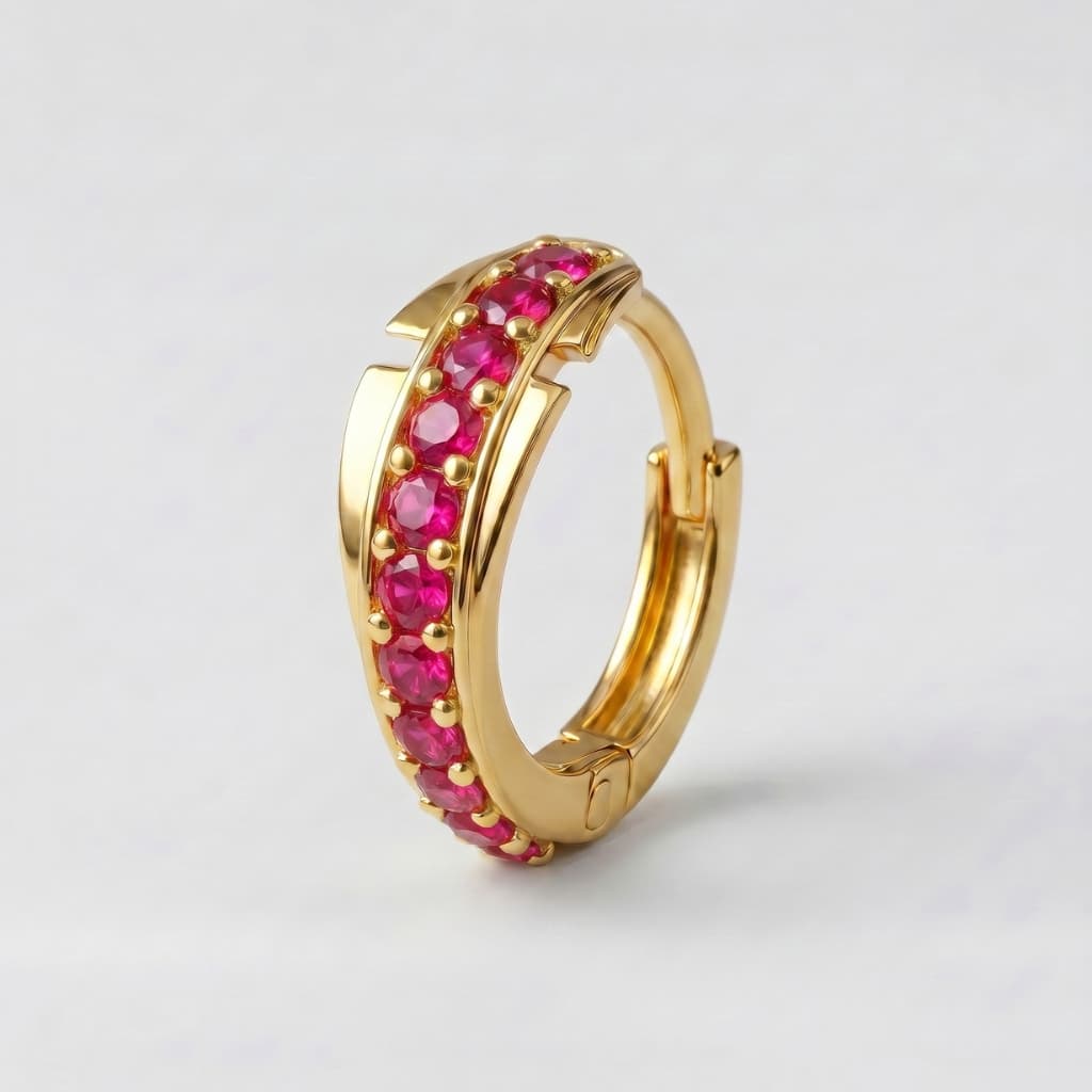 Aurum Nose Ring - NRAM56 — red